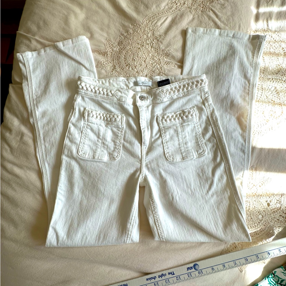 7FAM Vintage White Bootcut/Flare Jeans, 29